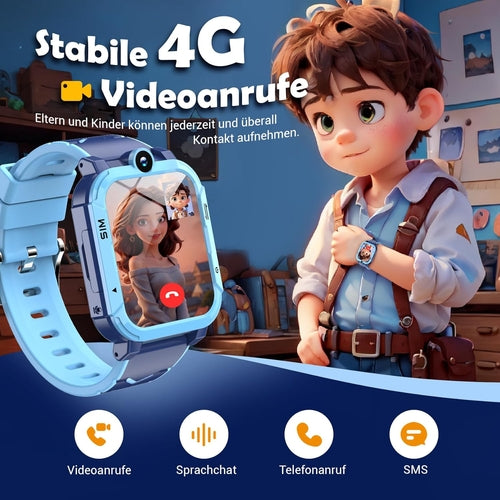 4G Kids Smartwatch with GPS Video Call Camera Sim Card for Boys and Girls